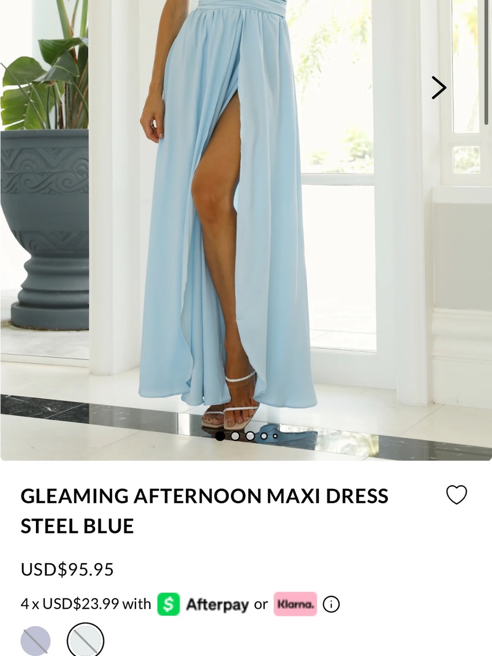 Hello Molly Sky Blue Halter Maxi Dress with High Slit - Picture 4 of 5
